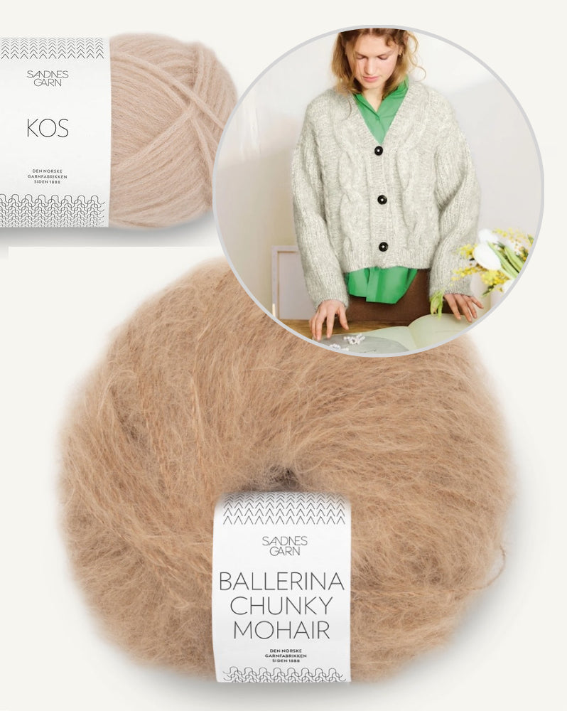 Sandnes Kollektion 2502 Harper Cardigan mit Kos und Ballerina Chunky Mohair 8