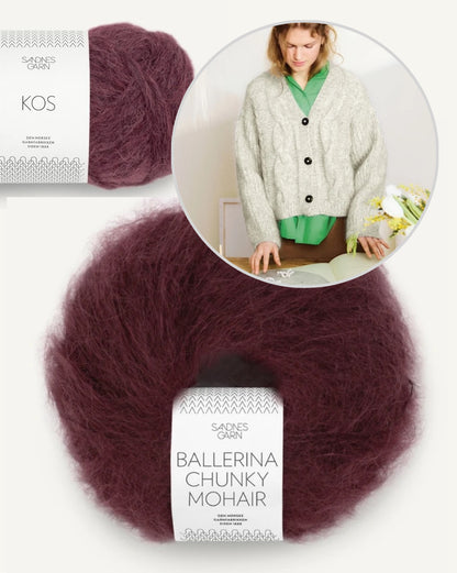 Sandnes Kollektion 2502 Harper Cardigan mit Kos und Ballerina Chunky Mohair 7