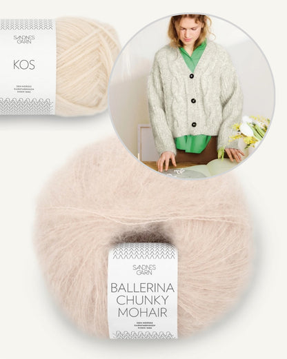 Sandnes Kollektion 2502 Harper Cardigan mit Kos und Ballerina Chunky Mohair 6