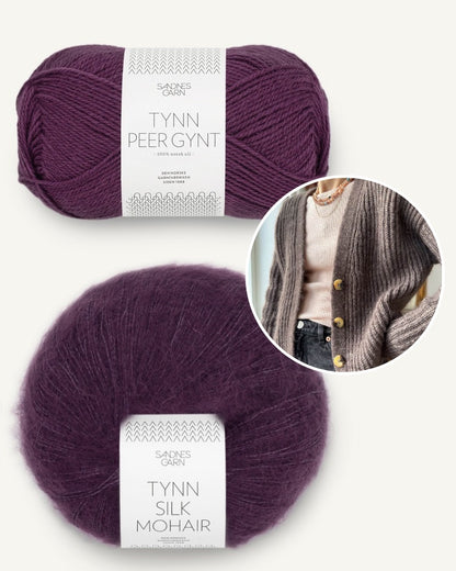 Cardigan Agnete | cardigan classique en motif verni avec Tynn Peer Gynt et Tynn Silk Mohair de Sandnes Garn 