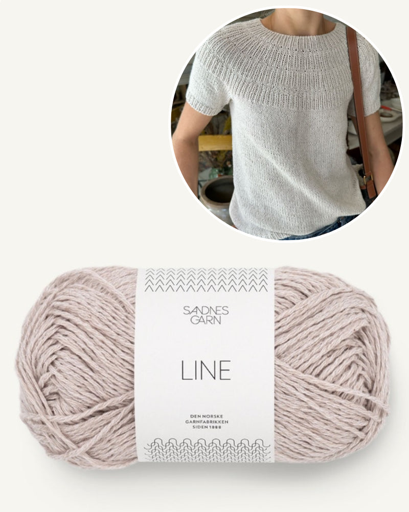 Garnpaket PetiteKnit Anker Tee mit Line von Sandnes in der Farbe hellbeige