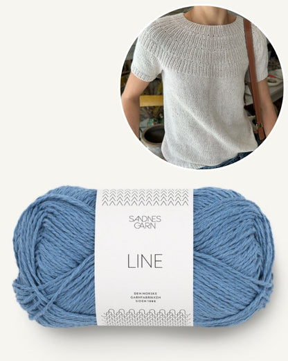 Garnpaket PetiteKnit Anker Tee mit Line von Sandnes in der Farbe regatta blau