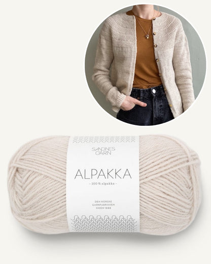 PetiteKnit Ankers Cardigan aus Alpakka von Sandnes Garn in kitt