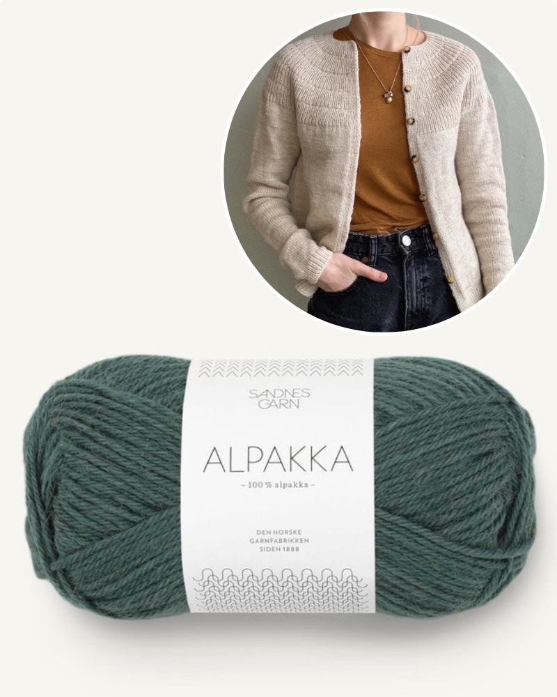 PetiteKnit Ankers Cardigan aus Alpakka von Sandnes Garn petrol