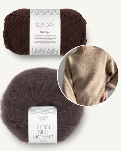 PetiteKnit Ballonpullover aus Sunday mit Tynn Silk Mohair cacao nibs