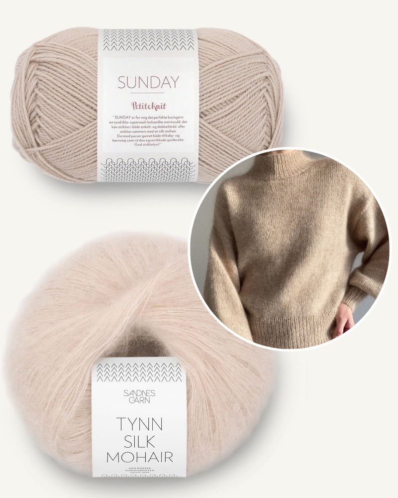 PetiteKnit Ballonpullover aus Sunday mit Tynn Silk Mohair kardamon