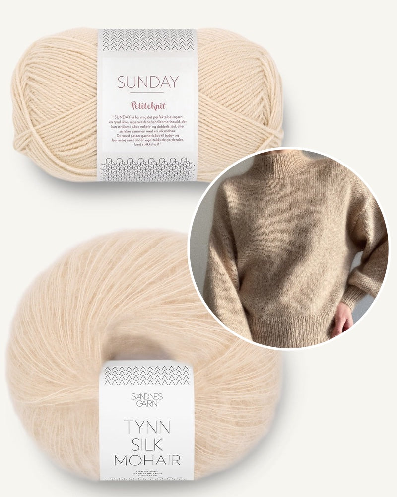 PetiteKnit Ballonpullover aus Sunday mit Tynn Silk Mohair mandel