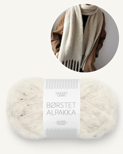 Garnpaket Berlin Scarf von Paula m mit Borstet Alpakka in nature tweed