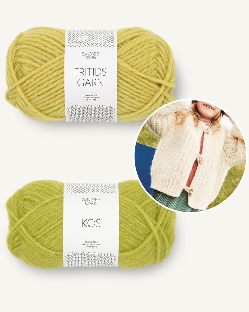 Chunky Jacke für Kinder von Sandnes in der Farbe sunny lime