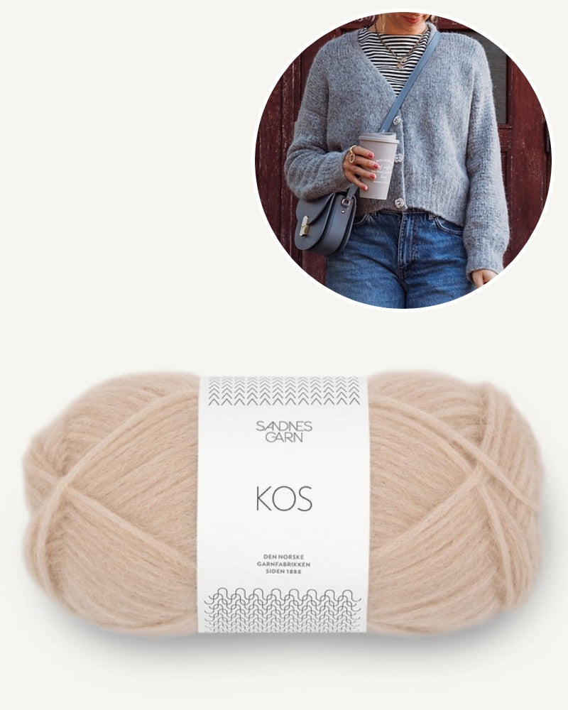 Kutovakika Darling Cardigan aus Kos von Sandnes Garn beige