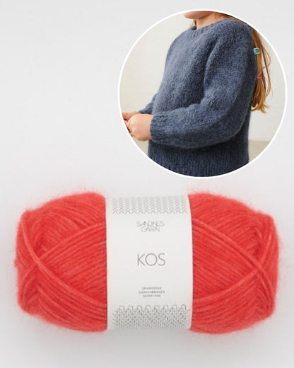 Garnpaket Debutant Sweater Junior mit Kos in poppy