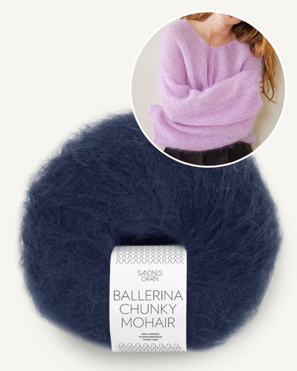 Garnpaket Facile Sweater mit Ballerina Chunky in dunkelmarine