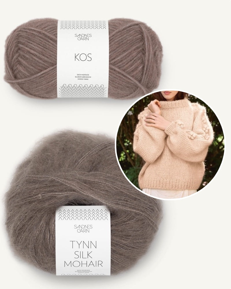 Sandnes 2109 Fleur Pullover aus Kos und Tynn Silk Mohair eichenlaub