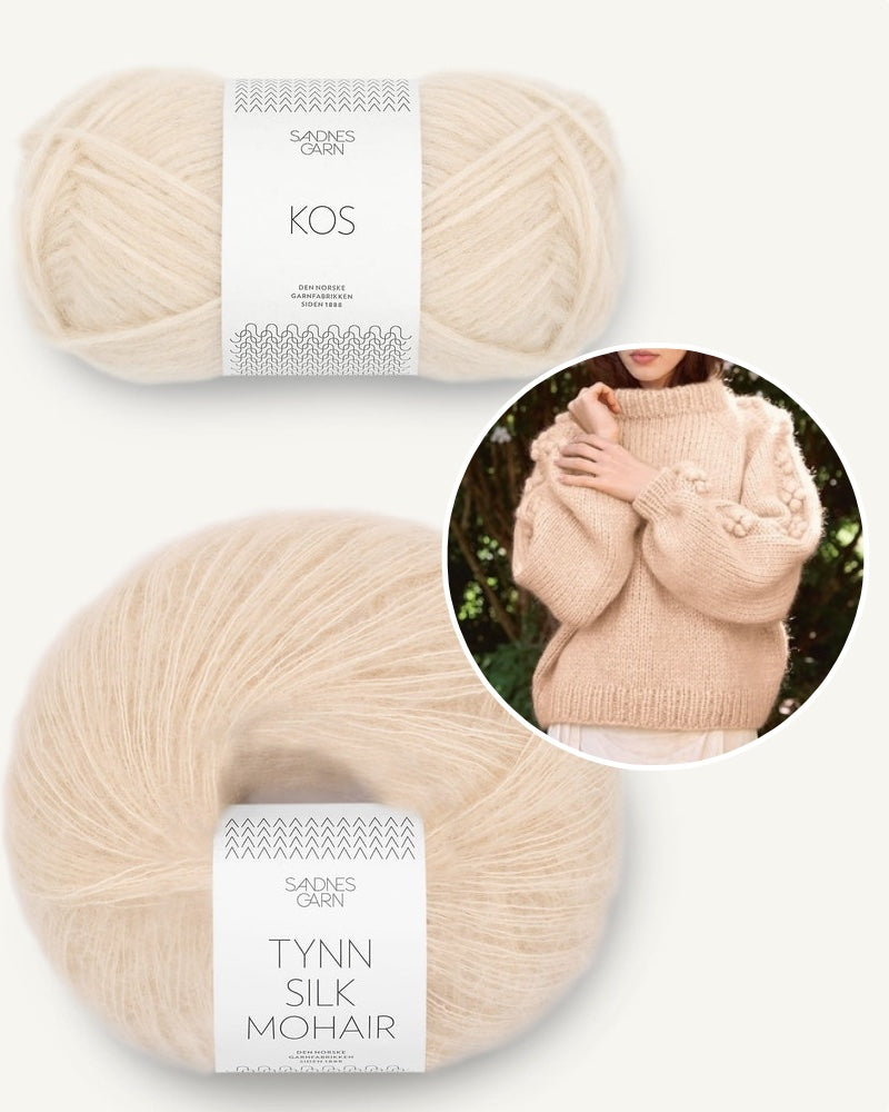 Sandnes 2109 Fleur Pullover aus Kos und Tynn Silk Mohair marzipan