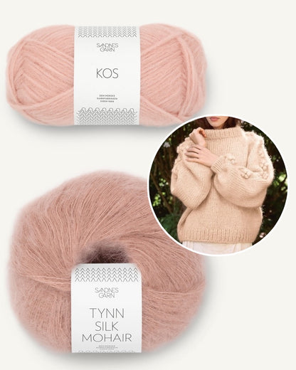 Sandnes 2109 Fleur Pullover aus Kos und Tynn Silk Mohair puderrosa