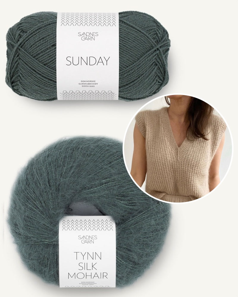 PetiteKnit Friday Pullunder mit V-Ausschnitt aus Sunday und Tynn Silk Mohair in urban chic