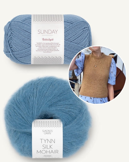 Petiteknit Friday Slipover aus Sunday und Tynn Silk Mohair baby blue eyes