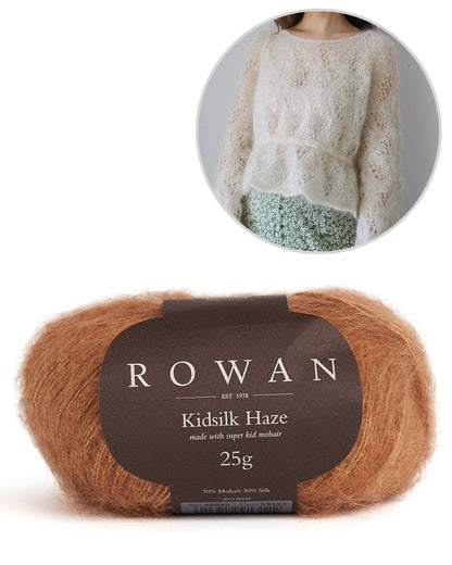 Gal Sweater gestrickt mit Rowan Kidsilk Haze in der Farbe bronze