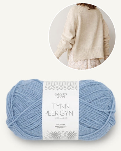 Kelly Pullover Damen aus Tynn Peer Gynt in blaue hortensie