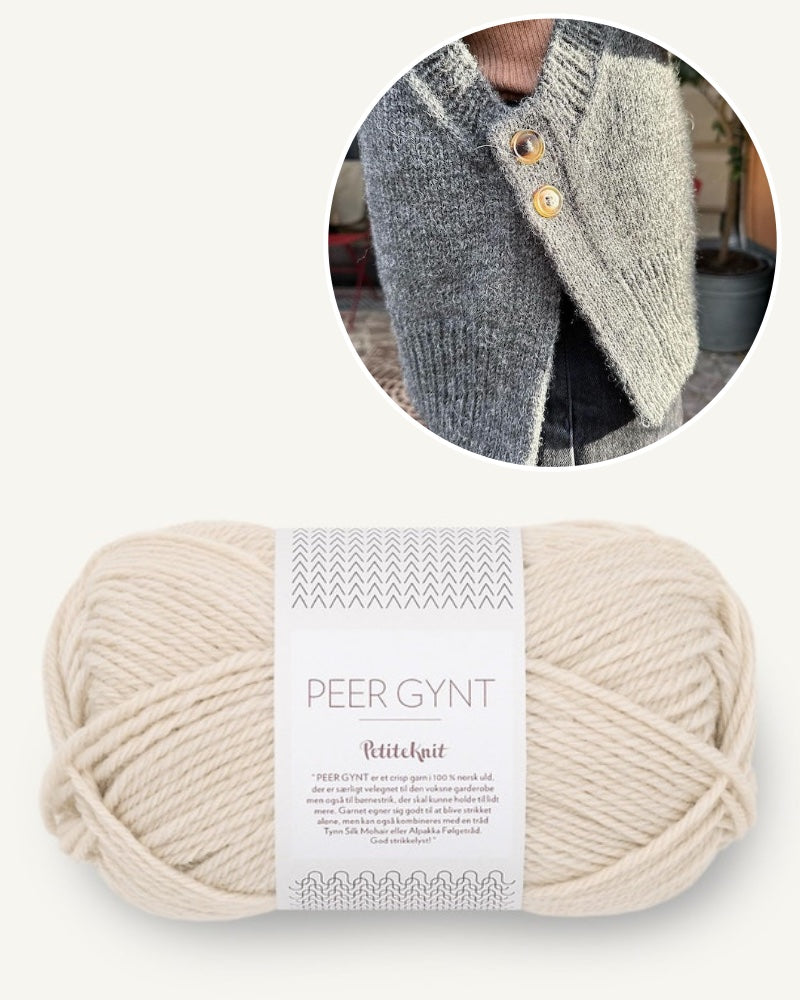 PetiteKnit Lulu Slipover aus Peer Gynt von Sandnes Garn almond