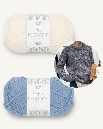 Pull mélangé | pull à motifs aléatoires en Tynn Peer Gynt de Sandnes Garn 