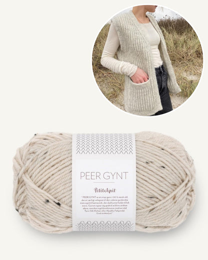 PetiteKnit November Weste aus Peer Gynt von Sandnes Garn almond tweed