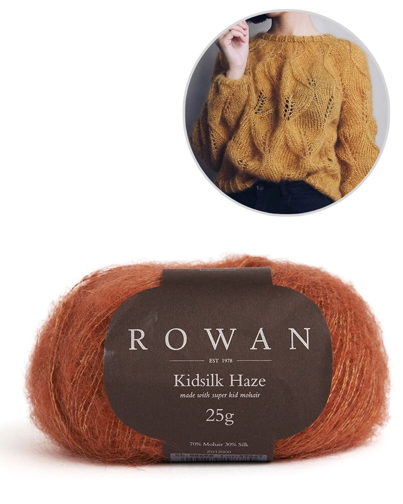 Masha Ziablikova, October Day Sweater aus Kidsilk Haze von Rowan caramel