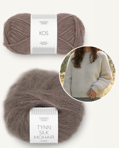 Garnpaket Perle Sweater von LeKnit mit Sandnes Garn in eichenlaub