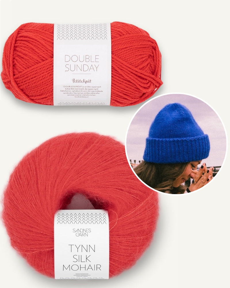 Garnpaket Rebel Soul Beanie gestrickt mit Sandnes Garn in Poppy 