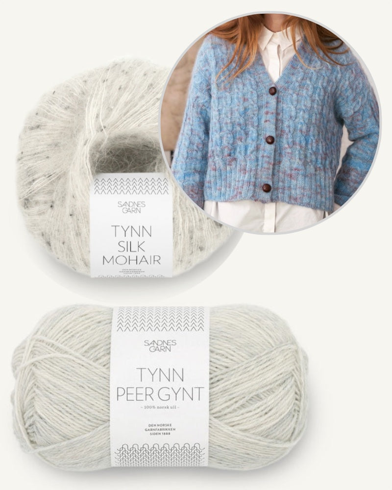 Sandnes Kollektion 2403 River Cardigan mit Tynn Peer Gynt und Tynn Silk Mohair Print 6