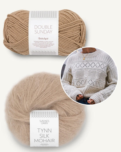 Kutovakika Saly Days Sweater aus Double Sunday mit Tynn Silk Mohair von Sandnes Garn helles beige