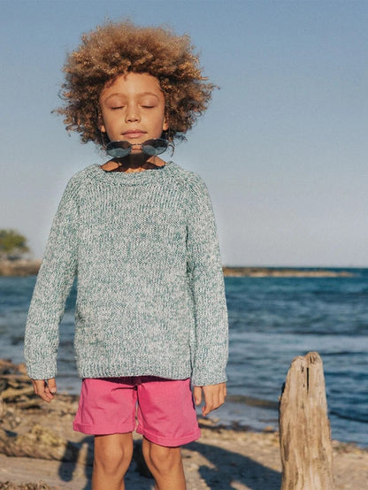 Sandnes Magazin 2306, Sommer Kinder Modellbild Pullover mit Melangeeffekt