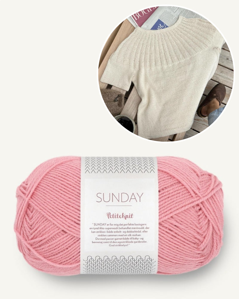 Garnpaket PetiteKnit Sunday Tee in der Farbe pink