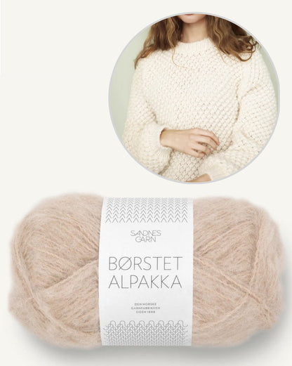 Sandnes Alba Pullover mit Gratisanleitung aus Borstet Alpakka 6