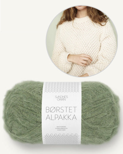 Sandnes Alba Pullover mit Gratisanleitung aus Borstet Alpakka 10