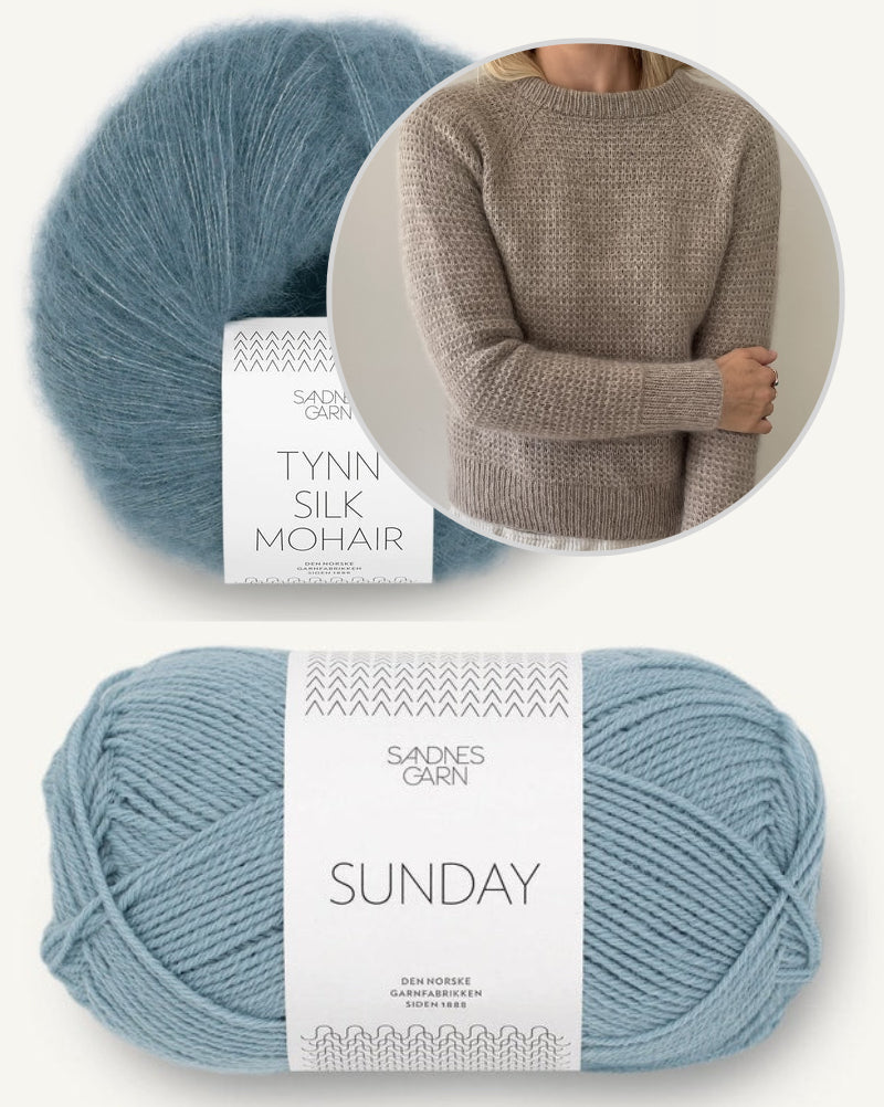 Barnsley Sweater | Waffelmuster mit Sunday und Tynn Silk Mohair von Sandnes Garn