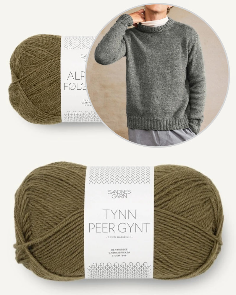 Brendan Sweater Man aus der Sandnes Kollektion 2412 Mr mit Tynn Peer Gynt und Alpakka Folgetrad von Sandnes Garn 10