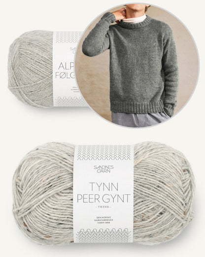 Brendan Sweater Man aus der Sandnes Kollektion 2412 Mr mit Tynn Peer Gynt und Alpakka Folgetrad von Sandnes Garn 7