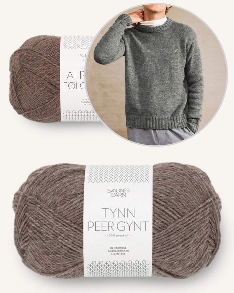 Brendan Sweater Man aus der Sandnes Kollektion 2412 Mr mit Tynn Peer Gynt und Alpakka Folgetrad von Sandnes Garn 8