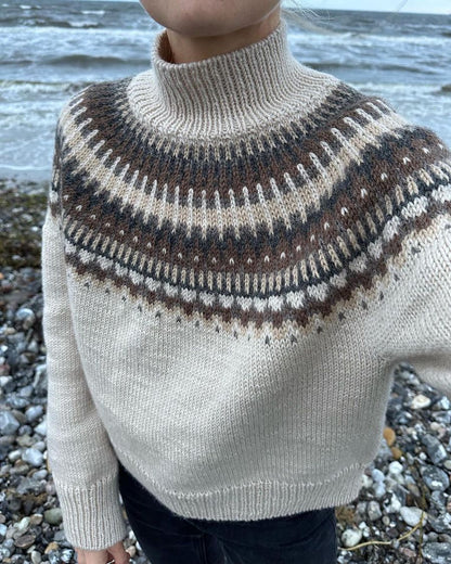 Pull Céleste | Norvégien simple avec Peer Gynt de Sandnes Garn 