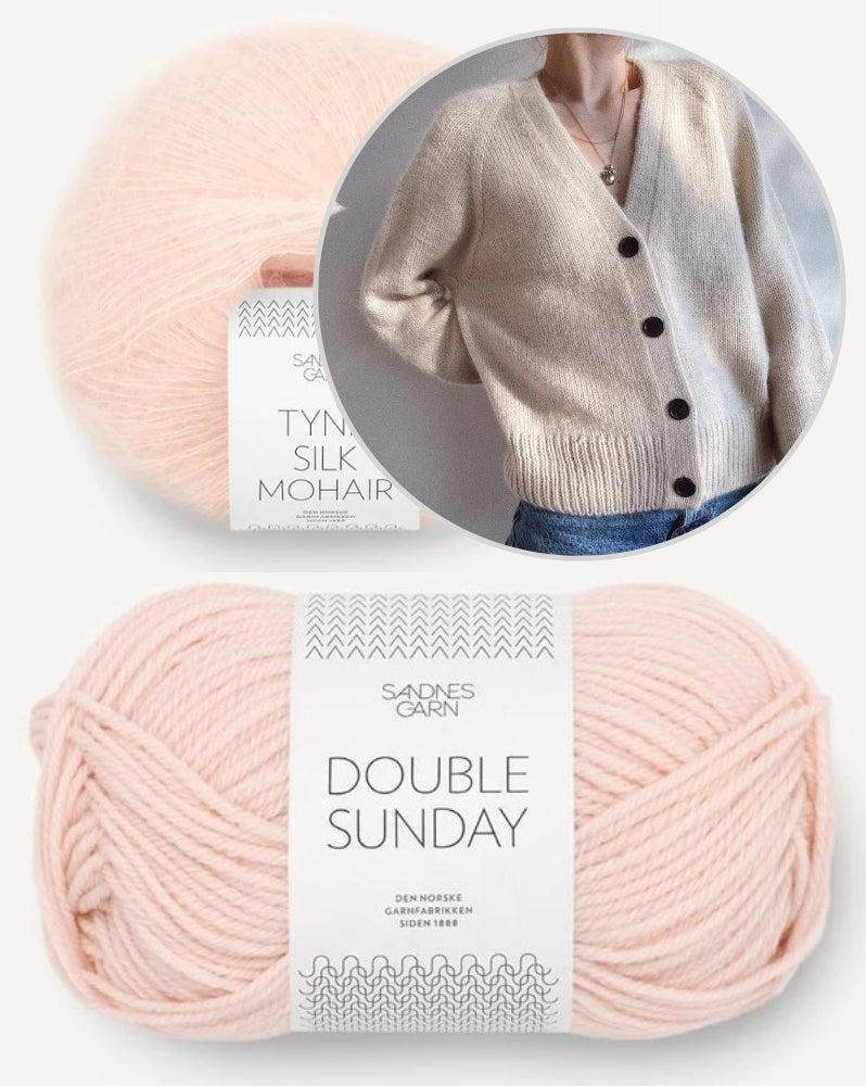 PetiteKnit, Champagne Cardigan aus Double Sunday und Tynn Silk Mohair von Sandnes Garn 11