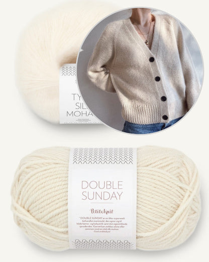 PetiteKnit, Champagne Cardigan aus Double Sunday und Tynn Silk Mohair von Sandnes Garn 9