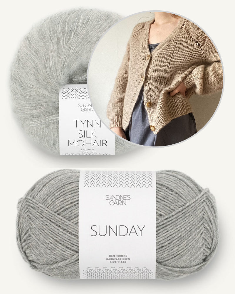 LeKnit Chunky Dahlia Cardigan V-Neck mit  Sunday und Tynn Silk Mohair 8