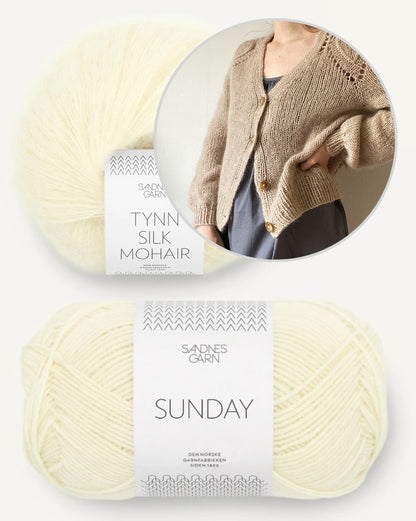 LeKnit Chunky Dahlia Cardigan V-Neck mit  Sunday und Tynn Silk Mohair 6