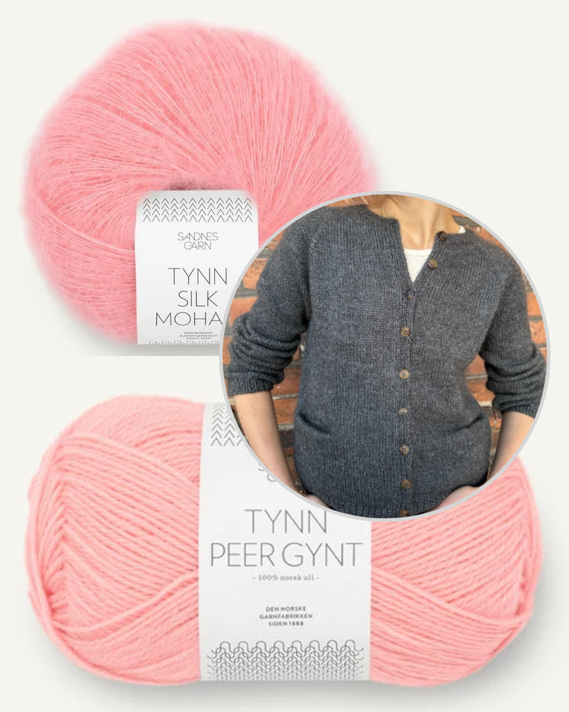 PetiteKnit Copenhagen Cardigan aus Tynn Peer Gynt mit Tynn Silk Mohair von Sandnes Garn 13