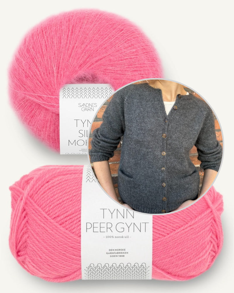 PetiteKnit Copenhagen Cardigan aus Tynn Peer Gynt mit Tynn Silk Mohair von Sandnes Garn 16