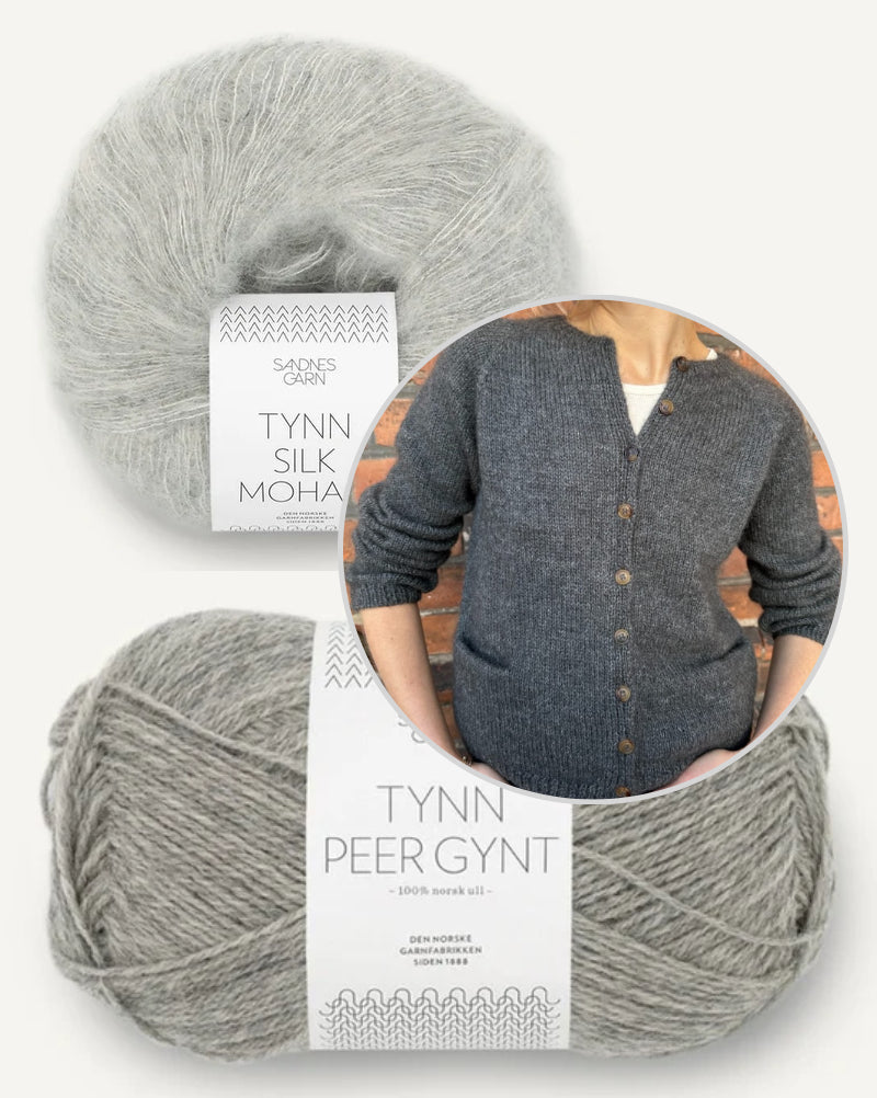 PetiteKnit Copenhagen Cardigan aus Tynn Peer Gynt mit Tynn Silk Mohair von Sandnes Garn 9