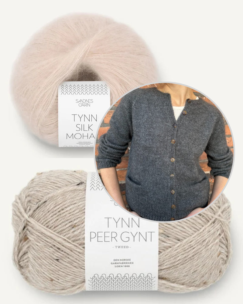 PetiteKnit Copenhagen Cardigan aus Tynn Peer Gynt mit Tynn Silk Mohair von Sandnes Garn 12