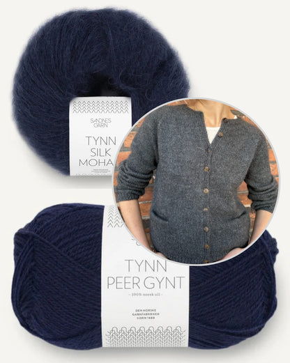 PetiteKnit Copenhagen Cardigan aus Tynn Peer Gynt mit Tynn Silk Mohair von Sandnes Garn 14