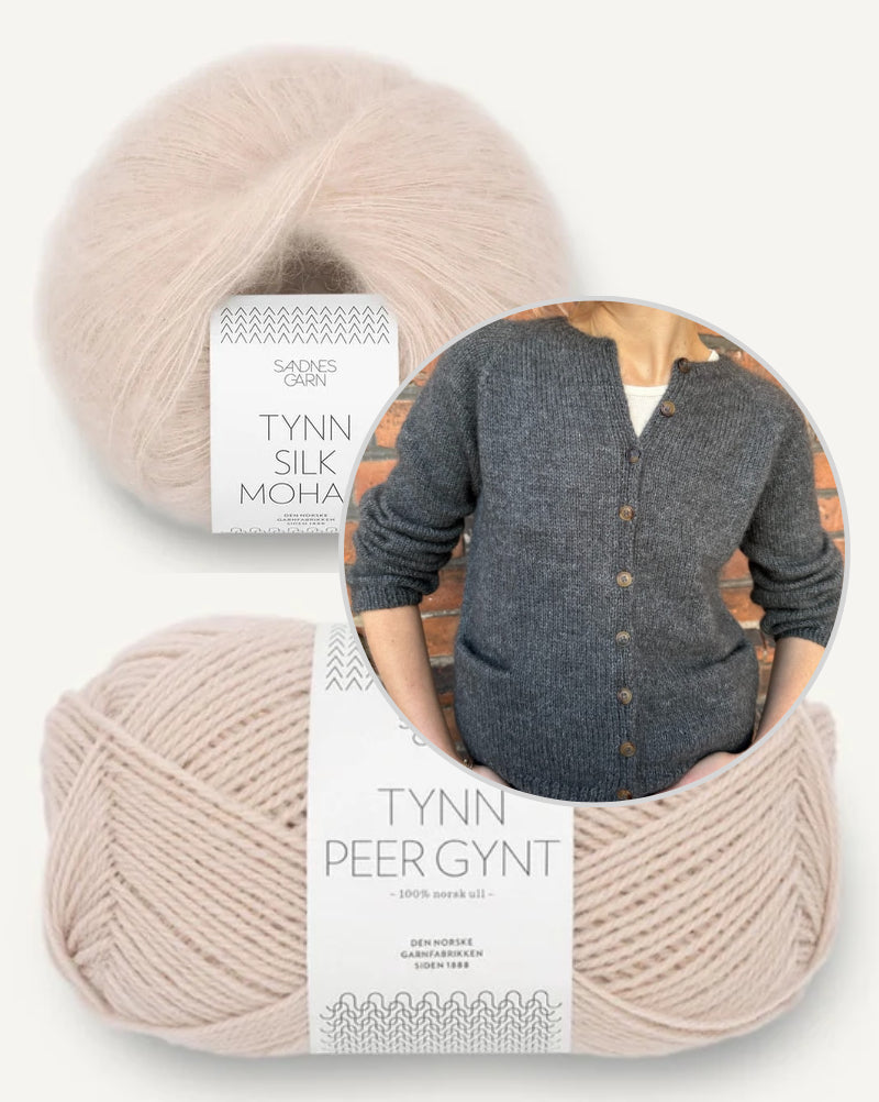 PetiteKnit Copenhagen Cardigan aus Tynn Peer Gynt mit Tynn Silk Mohair von Sandnes Garn 11